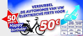 Promoties Verdubbel de autonomie van uw elektrische fiets - Huismerk - Auto 5  - Geldig van 13/05/2016 tot 12/06/2016 bij Auto 5