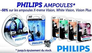 Promotions -50% sur les ampoules x-treme vision, white vision, vision plus - Philips - Valide de 13/05/2016 à 12/06/2016 chez Auto 5