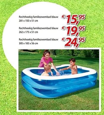 Promoties Rechthoekig familiezwembad blauw - Huismerk - Vatana - Geldig van 17/05/2016 tot 29/05/2016 bij Vatana