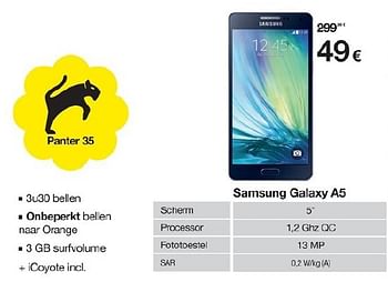 Promoties Samsung galaxy a5 - Samsung - Geldig van 10/05/2016 tot 31/05/2016 bij Orange