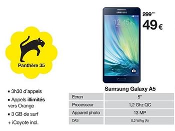 Promotions Samsung galaxy a5 - Samsung - Valide de 10/05/2016 à 31/05/2016 chez Orange