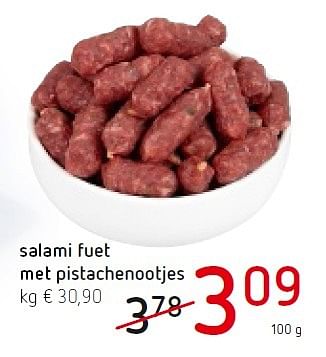 Promoties Salami fuet met pistachenootjes - Huismerk - Eurospar - Geldig van 19/05/2016 tot 01/06/2016 bij Eurospar (Colruytgroup)