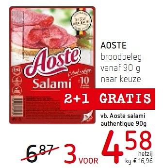 Promoties Aoste salami authentique - Aoste - Geldig van 19/05/2016 tot 01/06/2016 bij Eurospar (Colruytgroup)