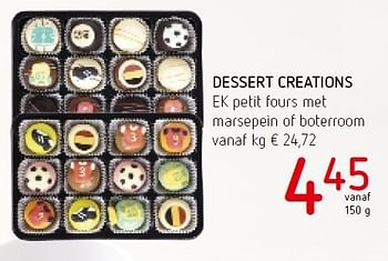 Promoties Ek petit fours met marsepein of boterroom - Dessert Creations - Geldig van 19/05/2016 tot 01/06/2016 bij Eurospar (Colruytgroup)
