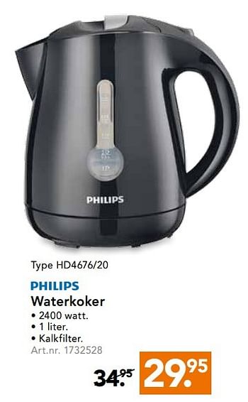 Philips waterkoker hd4676-20 Promotie bij Blokker