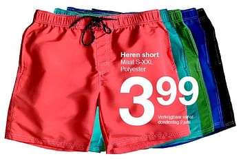 Promoties Heren short - Huismerk - Zeeman  - Geldig van 28/05/2016 tot 11/06/2016 bij Zeeman
