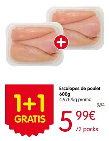 Promotions Escalopes de poulet - Produit Maison - Red Market - Valide de 26/05/2016 à 01/06/2016 chez Red Market