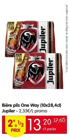 Promotions Bière pils one way jupiler - Jupiler - Valide de 26/05/2016 à 01/06/2016 chez Red Market