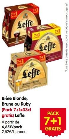 Promotions Bière blonde, brune ou ruby leffe - Leffe - Valide de 26/05/2016 à 01/06/2016 chez Red Market
