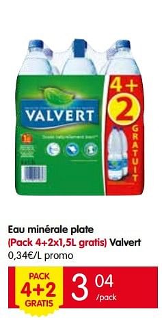 Promotions Eau minérale plate valvert - Valvert - Valide de 26/05/2016 à 01/06/2016 chez Red Market