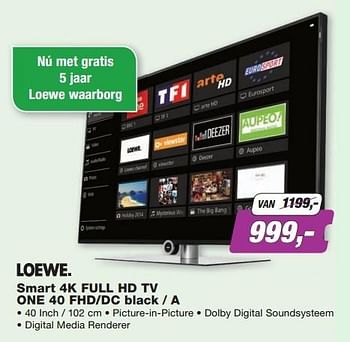 Promoties Loewe smart 4k full hd tv one 40 fhd-dc black - a - Loewe - Geldig van 30/05/2016 tot 29/06/2016 bij ElectronicPartner