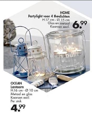 Promoties Home partylight voor 4 theelichten - Huismerk - Casa - Geldig van 30/05/2016 tot 28/06/2016 bij Casa