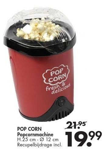 Promoties Pop corn popcornmachine - Huismerk - Casa - Geldig van 30/05/2016 tot 28/06/2016 bij Casa