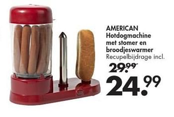 Promoties American hotdogmachine met stomer en broodjeswarmer - Huismerk - Casa - Geldig van 30/05/2016 tot 28/06/2016 bij Casa