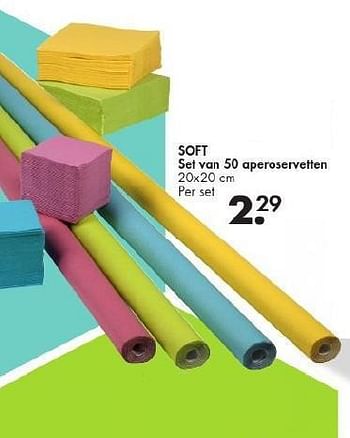 Promoties Soft set van 50 aperoservetten - Huismerk - Casa - Geldig van 30/05/2016 tot 28/06/2016 bij Casa
