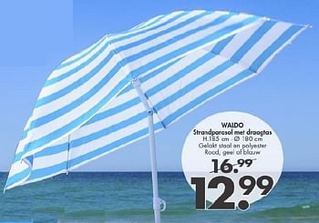 Promoties Waldo strandparasol met draagtas - Huismerk - Casa - Geldig van 30/05/2016 tot 28/06/2016 bij Casa