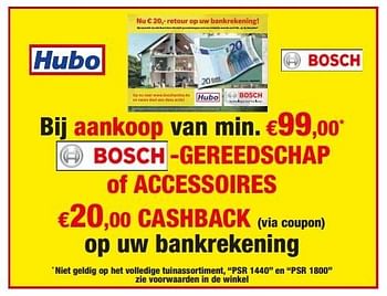 Grijpen Astrolabium Ontcijferen Bosch Bij aankoop bosch gereedschap of accessoires €20,00 cashback -  Promotie bij Hubo