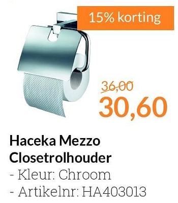 Promoties Haceka mezzo closetrolhouder - Haceka - Geldig van 01/06/2016 tot 30/06/2016 bij Sanitairwinkel