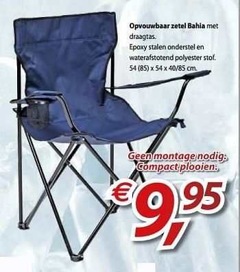 Promoties Opvouwbaar zetel bahia met draagtas. - Huismerk - Vatana - Geldig van 31/05/2016 tot 12/06/2016 bij Vatana