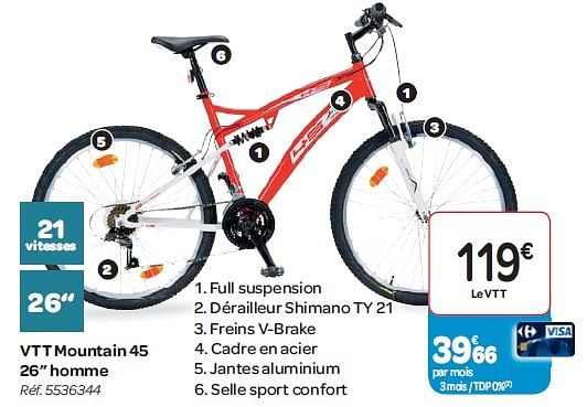 Vtt mountain 45 fs carrefour new arrivals