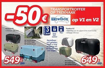Promoties -50€ transportkoffer op trekhaak op v1 en v2 - TowBox - Geldig van 13/06/2016 tot 07/07/2016 bij Auto 5