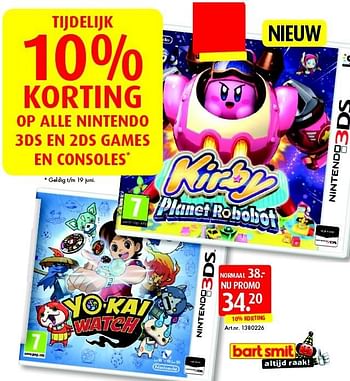 Promoties Yo-kai watch - Nintendo - Geldig van 11/06/2016 tot 26/06/2016 bij Bart Smit