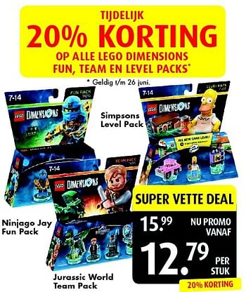 Promoties Jurassic world team pack - Lego - Geldig van 11/06/2016 tot 26/06/2016 bij Bart Smit