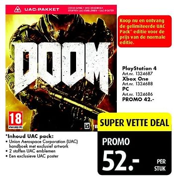 Promoties Doom - Bethesda Game Studios - Geldig van 11/06/2016 tot 26/06/2016 bij Bart Smit