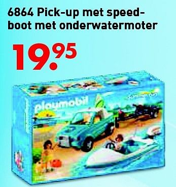 Promoties Pick-up met speedboot met onderwatermoter - Playmobil - Geldig van 10/06/2016 tot 03/07/2016 bij Multi Bazar