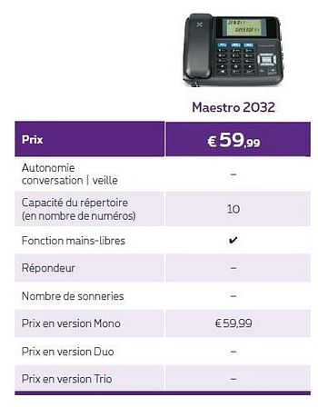 Promotions Maestro 2032 - Huismerk - Proximus - Valide de 01/06/2016 à 30/06/2016 chez Proximus