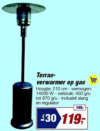 - Makro Terrasverwarmer op gas Promotie bij Makro
