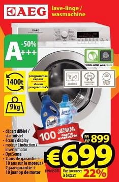 Promoties Aeg lave-linge - wasmachine l89495dfl - AEG - Geldig van 27/06/2016 tot 31/07/2016 bij ElectroStock