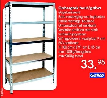 Promoties Opbergrek hout-galva - Galico - Geldig van 26/06/2016 tot 06/08/2016 bij Multi Bazar