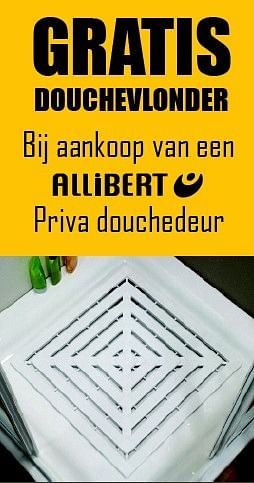 Promoties Gratis douchevlonder bij aankoop van een allibert priva douchedeur - Allibert - Geldig van 26/06/2016 tot 06/08/2016 bij Multi Bazar