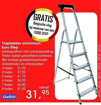 Promoties Trapladder aluminium euro step - Galico - Geldig van 26/06/2016 tot 06/08/2016 bij Multi Bazar