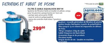 Promoties Filtre à sable aqualoon 8m³-h - Aqualoon - Geldig van 01/05/2016 tot 31/12/2016 bij Dema
