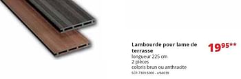 Promotions Lambourde pour lame de terrasse - Produit maison - Dema - Valide de 01/05/2016 à 31/12/2016 chez Dema