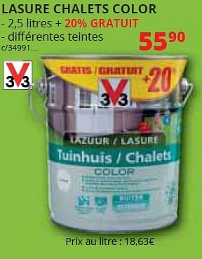 Promoties Lasure chalets color - V33 - Geldig van 01/05/2016 tot 31/12/2016 bij Dema