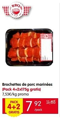 Promotions Brochettes de porc marinées - Produit Maison - Red Market - Valide de 30/06/2016 à 06/07/2016 chez Red Market