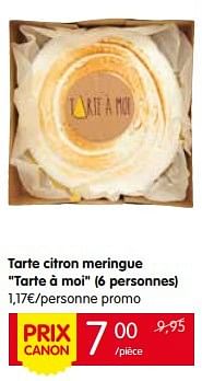 Promotions Tarte citron meringue tarte à moi - Produit Maison - Red Market - Valide de 30/06/2016 à 06/07/2016 chez Red Market