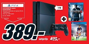 Media Markt promotie: Sony playstation ps4 + games console bundel