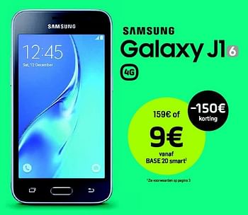 Promoties Samsung galaxy j1 - Samsung - Geldig van 01/07/2016 tot 31/07/2016 bij Base