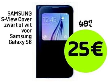 Promoties Samsung s-view cover zwart of wit voor samsung galaxy s6 - Samsung - Geldig van 01/07/2016 tot 31/07/2016 bij Base