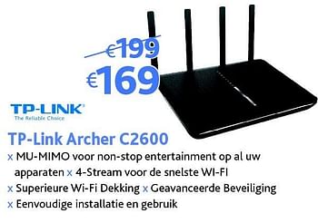 Promoties Tp-link archer c2600 - TP-LINK - Geldig van 01/07/2016 tot 31/07/2016 bij Connect IT