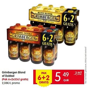 Promoties Grimbergen blond of dubbel - Grimbergen - Geldig van 07/07/2016 tot 13/07/2016 bij Red Market