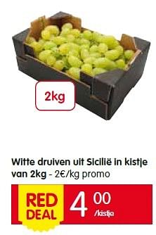 Promoties Witte druiven uit sicilië in kistje - Huismerk - Red Market - Geldig van 07/07/2016 tot 13/07/2016 bij Red Market