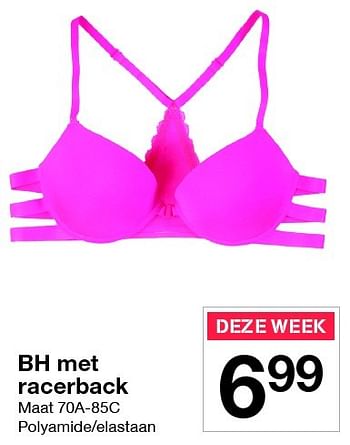 Promoties Bh met racerback - Huismerk - Zeeman  - Geldig van 09/07/2016 tot 15/07/2016 bij Zeeman
