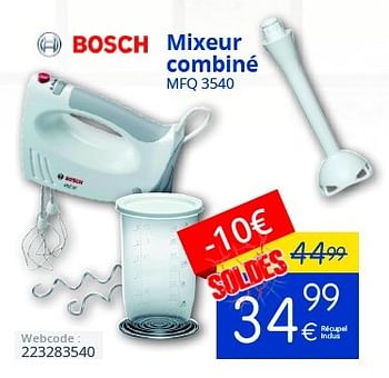 Promoties Bosch mixeur combiné mfq 3540 - Bosch - Geldig van 01/07/2016 tot 14/07/2016 bij Eldi