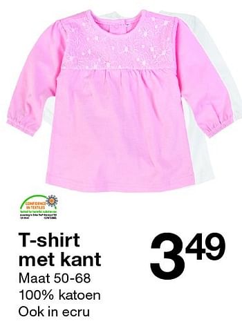 Promotions T-shirt met kant - Produit maison - Zeeman  - Valide de 02/07/2016 à 31/10/2016 chez Zeeman