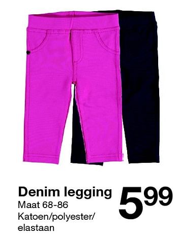 Promotions Denim legging - Produit maison - Zeeman  - Valide de 02/07/2016 à 31/10/2016 chez Zeeman